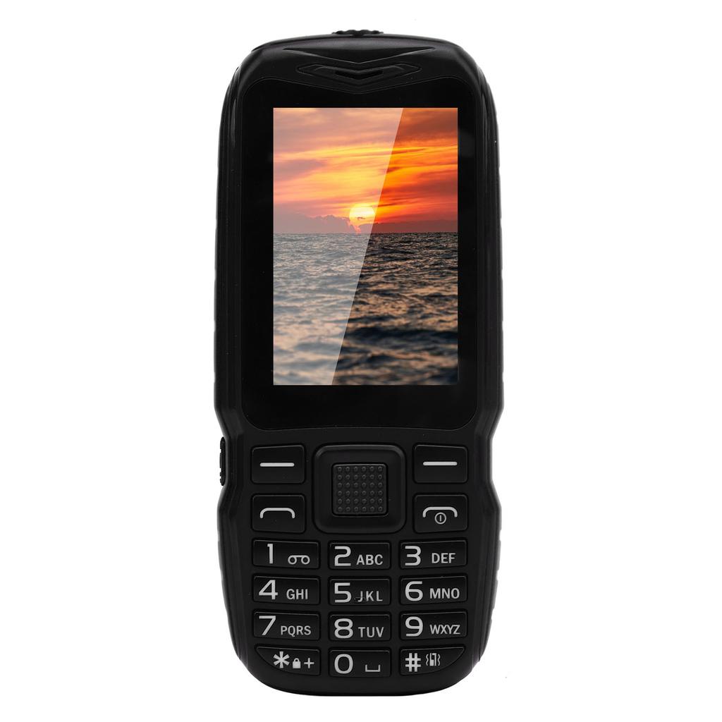 Big Key Phone 2.6in HD Screen 0.13MP Dual SIM Dual Standby 2G Mobile Phone with Side Key Flashlight Black