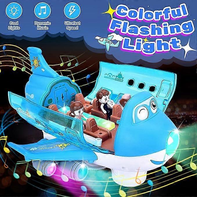 Giocattoli Aereo per Bambini Piccoli, Aereo di Linea Giocattolo Elettrico Aereo Rotante a 360° Veicoli Aerei con Luce e Musica, Giocattolo Aereo Elettrico Regalo per Bambini 3 4