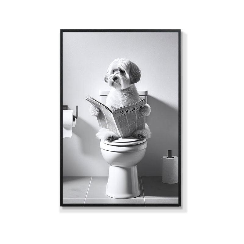 Retro Creative Animal Bathroom Canvas Painting Lion Cat Bar Toilet Bathroom Decoration Painting for Modern Living Room Asian Style Home Decor