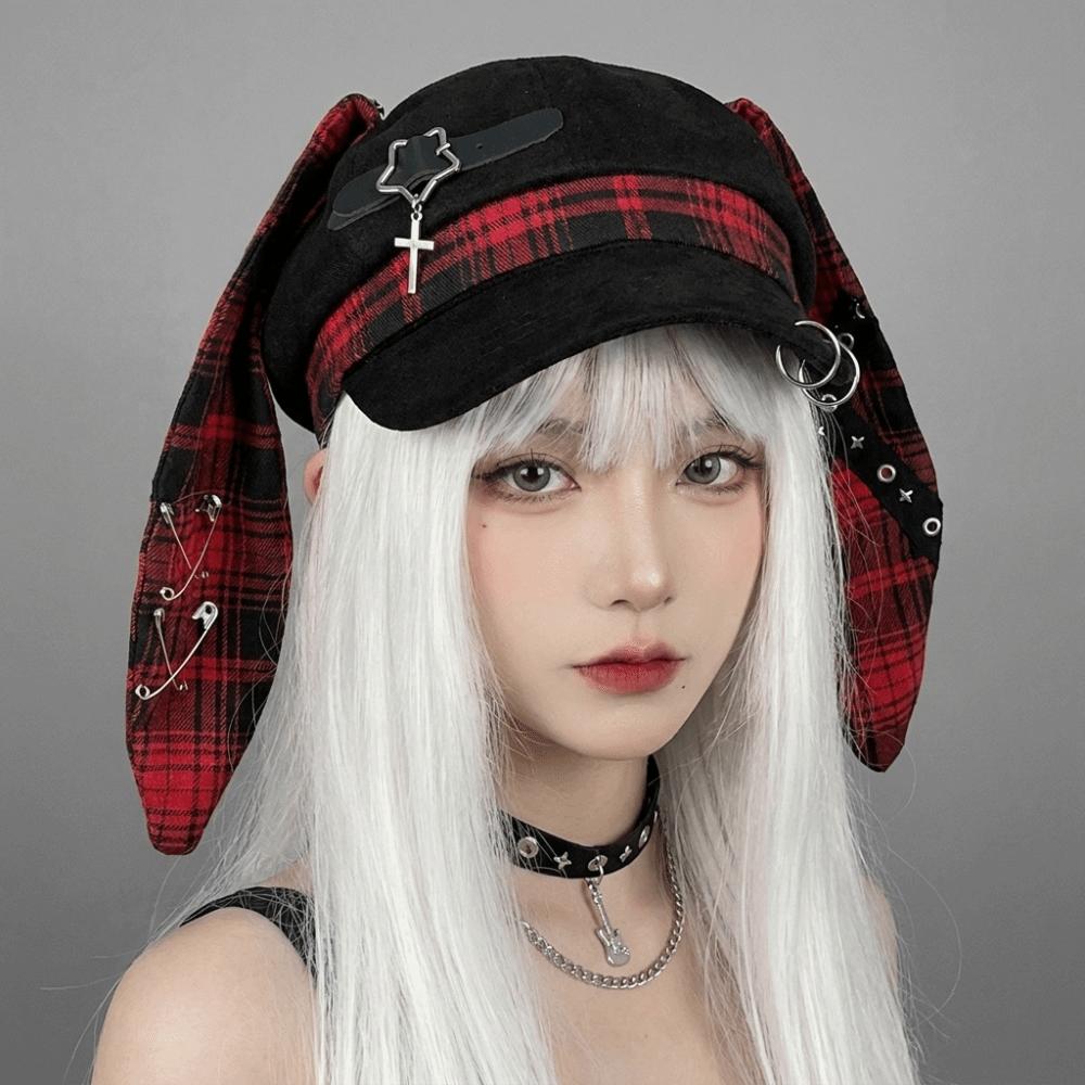 Irregular Plaid Beret Hat Thin Brim Painter Artist Cap Fashion Octagonal Hat  Travel