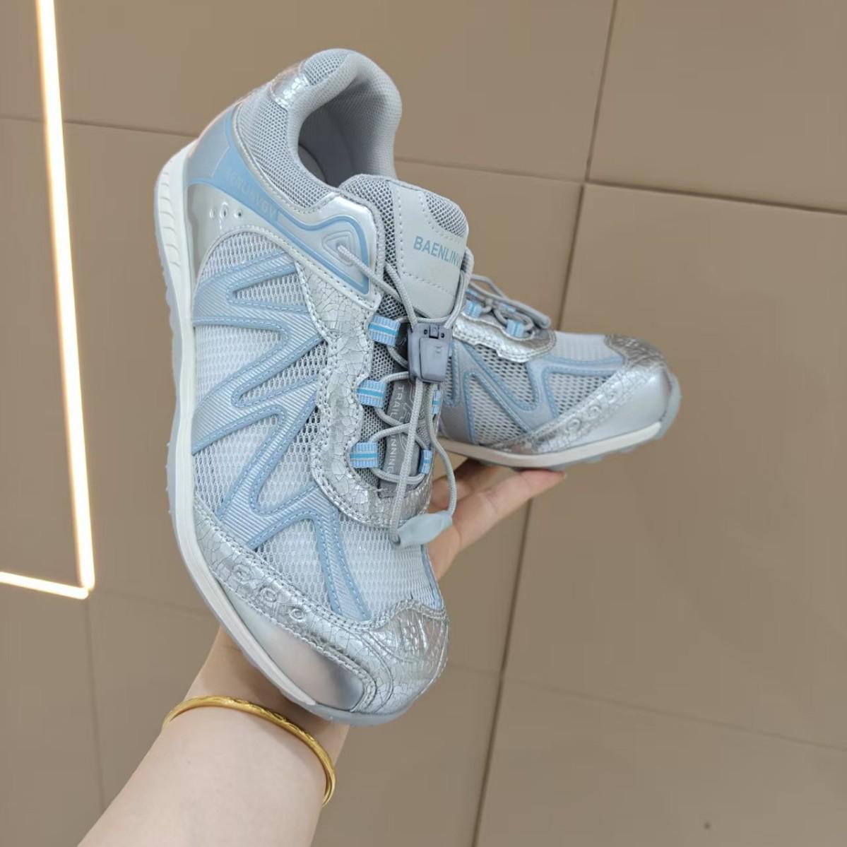 

Женские кроссовки «папины кроссовки» на толстой подошве с увеличением роста 2025 весна-осень однотонные взрослые на шнуровке удобные полиуретановые повседневные спортивные туфли 40 синий