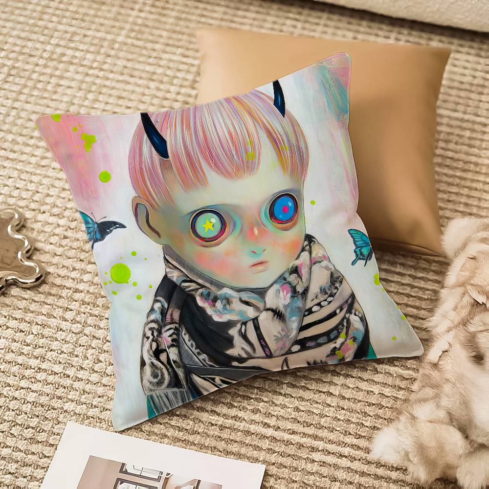 H-Hikari Shimoda IllustrationS Pillow Case Anti-dustmite Invisible zipper Sofa Bed