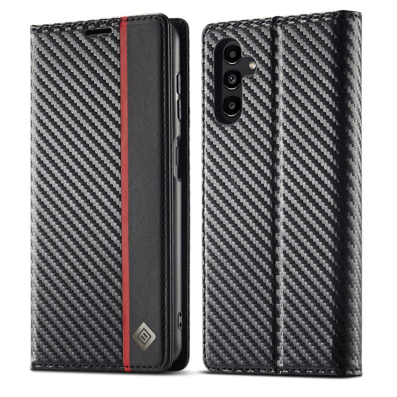 For Samsung Galaxy S25 FE S25fe SM-S731B Carbon Fiber Magnetic Flip Case for Samsung Galaxy S25 FE Soft Leather Wallet Fundas