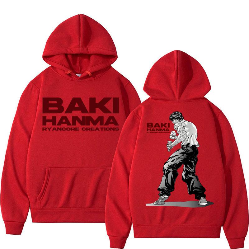 Anime Baki Haman Harajuku Vintage Manga Hoodies Men Women Gym Workout Training Long Sleeve Oversized Fleece Tracksuit
