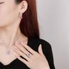 Autumn and winter new Huabi jewelry high carbon diamond ice flower cut copper inlaid pink diamond sugar cube set female host stone 8 * 10