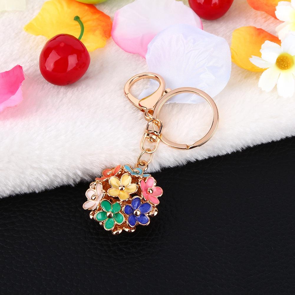 Pretty Heart Key Chain, Rhinestone Key Purse Pendant, Flower Key Chain, Bag Bag Pendant