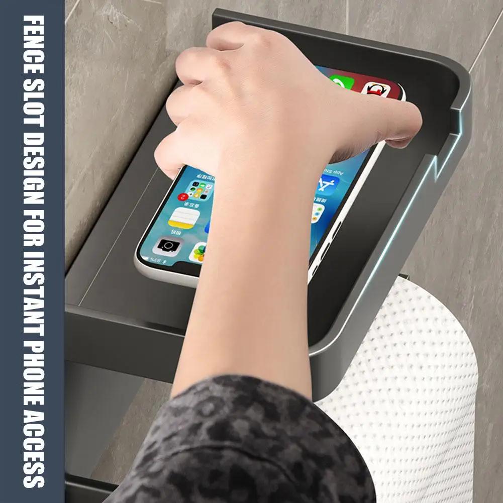 Suport pentru hârtie igienică, montat pe perete, suport de depozitare din plastic îngroșat, rezistent la rugină, pentru baie, bucătărie, suport pentru role de hârtie igienică