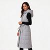 Autumn and winter new over-knee medium and long hooded down cotton vest women thickened waist wear vest vest tide