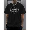 Men'S Casual Sports Short-Sleeve T-Shirt Regular Fit with a Round Neck, Featuring a Unique Faith Mountain Letter Print, Machine Washable, Suitable