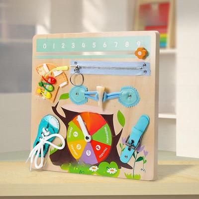 Montessori Busy Board: Multifunctional Educational Toy for Developing Life Skills and Puzzle Solving In Early Childhood.