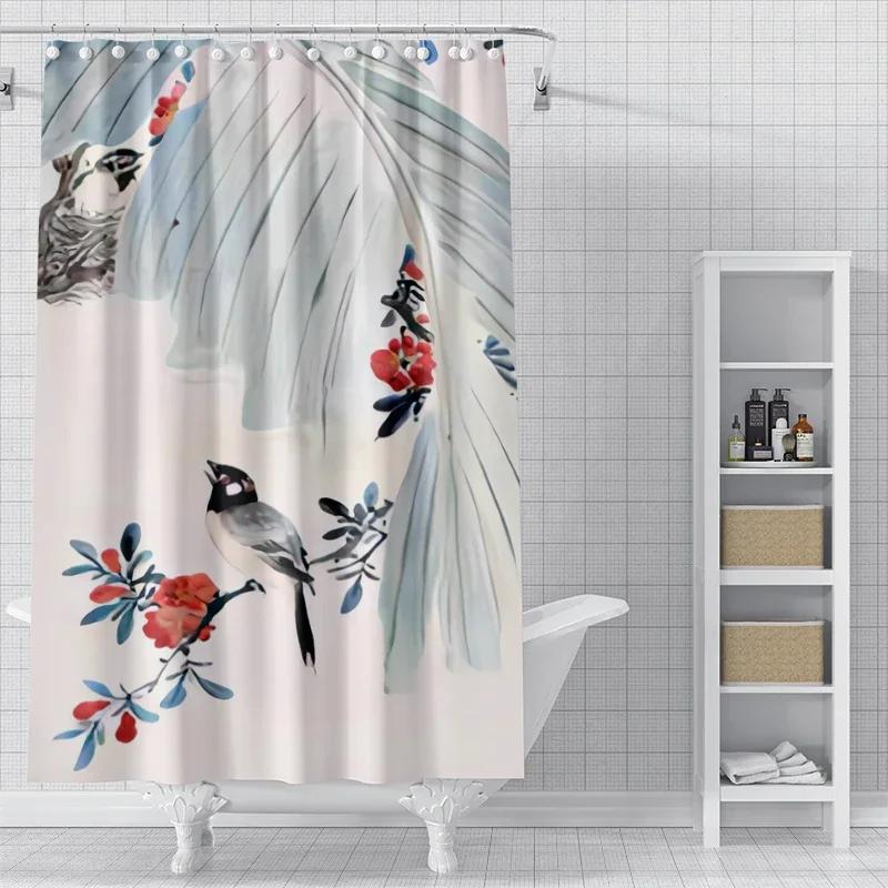 

Home Shower Curtains For Bathroom Waterproof Fabric Natural Animal Style Bathroom Curtains Modern Shower Curtain W60H190(CM)-1 Pcs