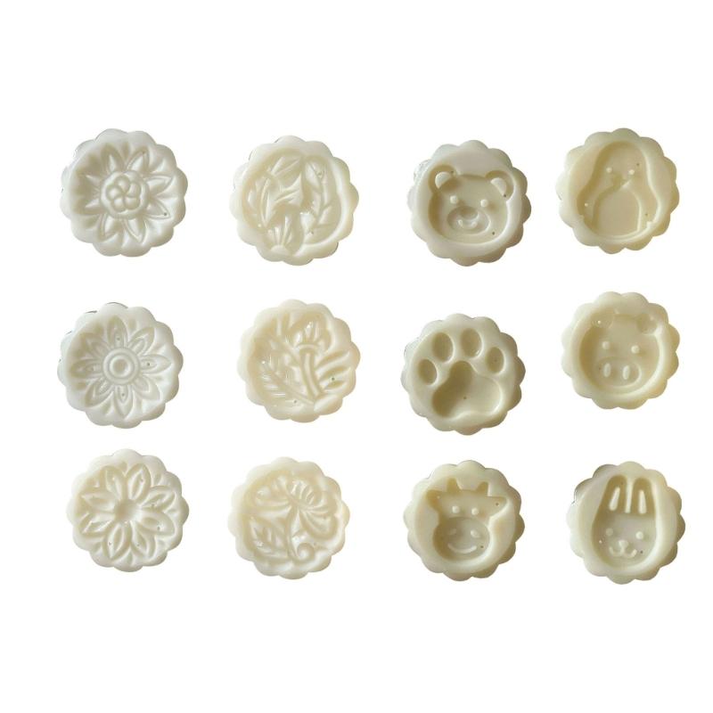 Ice Skin Pastries Mold Hand Pressed Mooncakes Mold Round Bean Pastes Cake Molds Plastic Dessert Mould for Cooking Lover