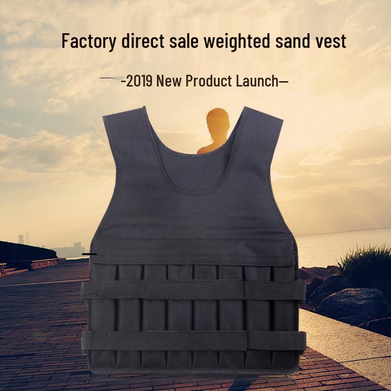 

Дышащий трансграничный жилет-утяжелитель с песком для бега и фитнес-тренировок чёрный