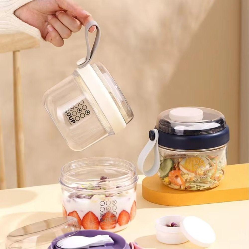 650ml Salad Containers Portable Overnight Oatmeal Cup Leakproof Yogurt Cups  Student