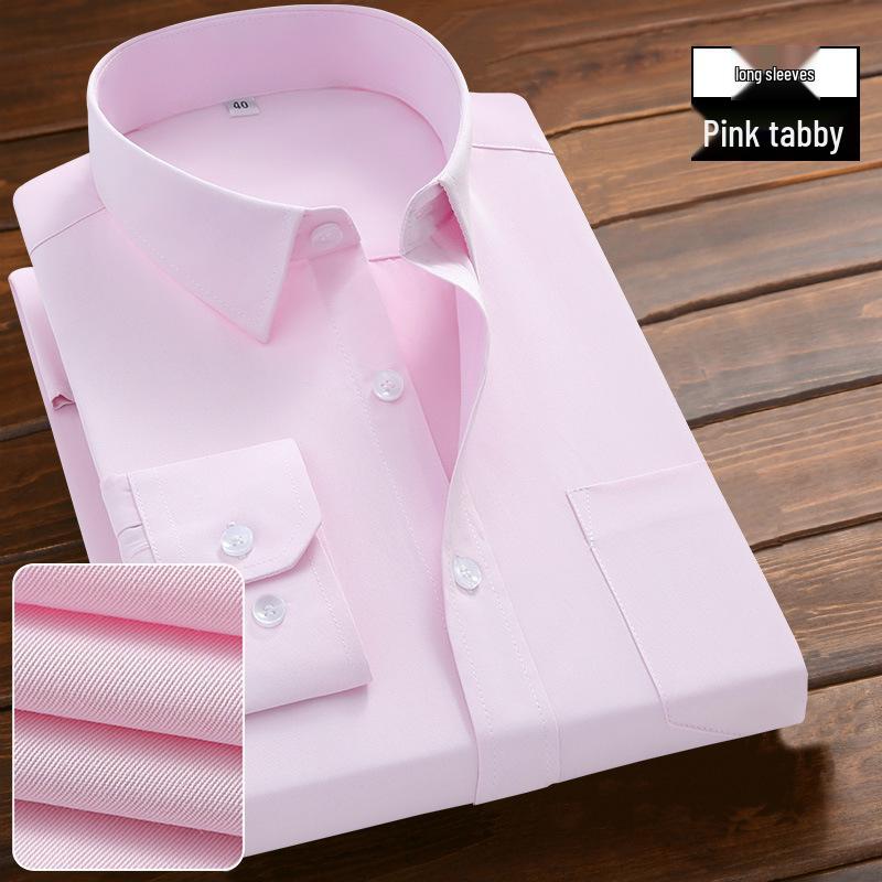 Men's Versatile White Shirt - Long/Short Sleeve, Non-Iron, Striped, Casual To Formal Wear