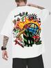Summer terrifying skull print men's T-shirt, cartoon fashion 100% cotton T-shirt, popular T-shirt, retro short-sleeved fashion