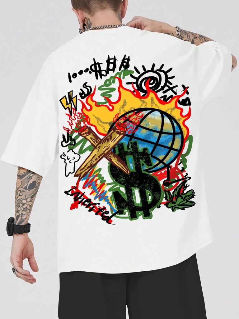 Summer terrifying skull print men's T-shirt, cartoon fashion 100% cotton T-shirt, popular T-shirt, retro short-sleeved fashion