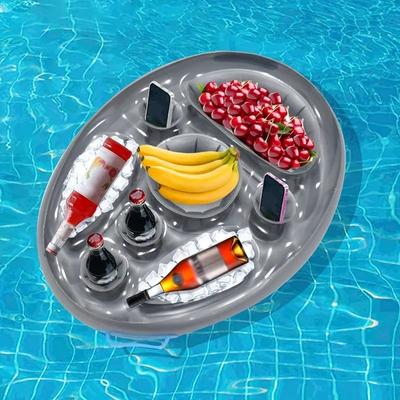 Inflatable Ice Bar Swimming ring,Floating Drink Tray with Multiple Cup Holders, Perfect for Pool Parties and Summer Gatherings