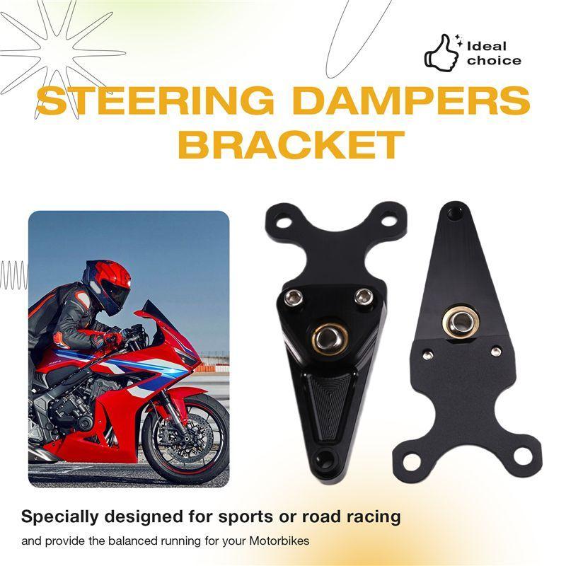 Motorcycle Steering Stabilizer Bracket Kit Damper Mounting Kit For Honda CBR650R CBR 650R -2024 Black