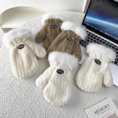 Plush Winter Cycling Gloves - Thick, Velvet-Lined, Cold & Frost-Proof for Students