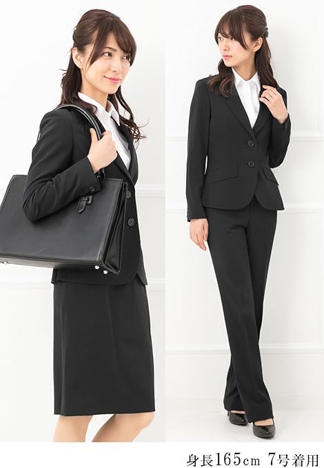 Stretch Tight Pants Size Black [Add Rouge] Women's Suit, 3-piece Set, 2-way Suit, Washable, Skirt, Full-Length [j5023], 5, [2 Buttons],
