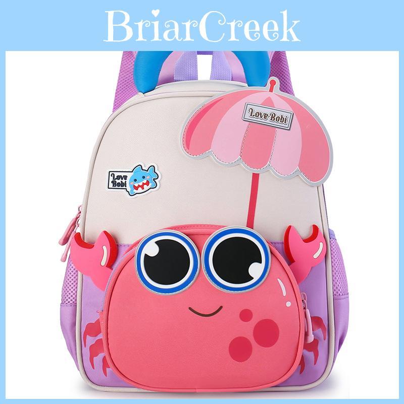 Cartoon Crab Kids Backpack With Lightweight Nylon Material For School Use