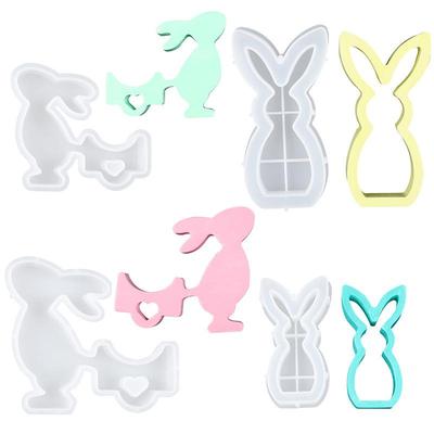 Easter Bunny Candle Holder Silicone Mold for DIY Indoor Decorations