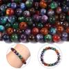 50 Stück 8mm Dunkle Farbe Imitation Katzenauge Harzperlen Glitzer Sternenhimmel Runde Lose Perlen Für Schmuckherstellung DIY Armbänder Halskette
