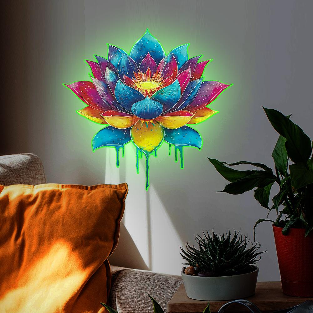 Personalized Colorful Lotus Living Room Entrance Home Wall Decoration Stickers