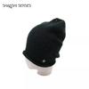 Comfortable Plain Black Acrylic Beanie Plain Slouchy Winter Knit Hats for Men
