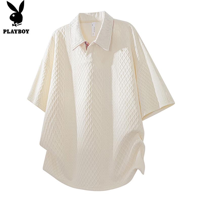 

PLAYBOY Men s Waffle Knit Short Sleeve Polo Shirt XL