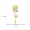Elegant Rose Brooch with Pearl Accent and Rhinestone Embellishments for Coat Suit Jacket Accessory Fashion Jewelry Pin