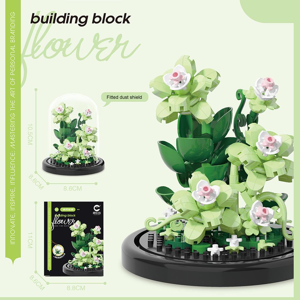 Diy Micro Flower Building Blocks Mini Bricks Particles Eternal Life Flowers Home Decoration Assembling Puzzle Toy Christmas Gift