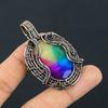 Rainbow Solar Quartz 999 Copper Wire Wrapped Pendant, Handmade Gemstone Pendant Jewelry, Gifts For Wife Brand New Pendant