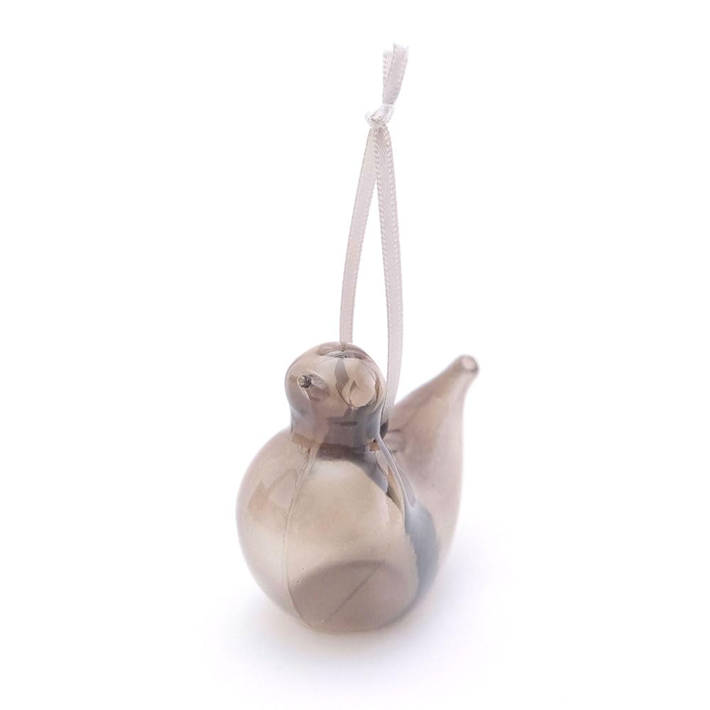 Shesay Mignon à Suspendre ou à Poser Vitrail de Noël Transparent Coloré Oiseau Nordique Ornement, Objet, Verre, Style, (gris)