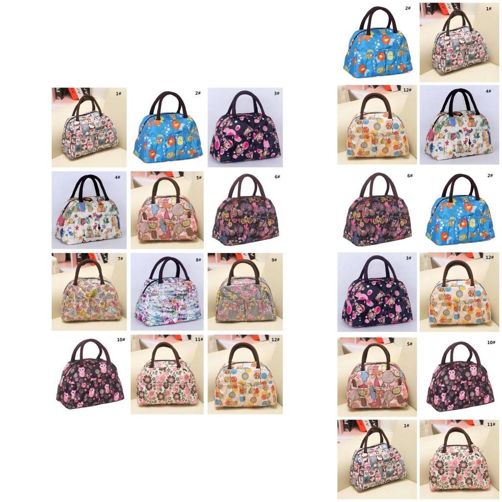 Stylish Waterproof Printed Handbag For Women Versatile Lunch Box Tote Travel Bag