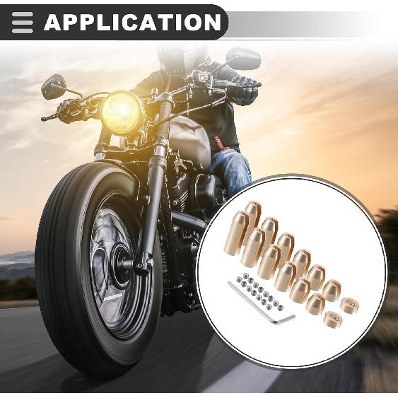 Motoforti Universal Brass Wheel Spoke Balance Weights Refill,Wheel Spoke Balance Weights Kit,Metal,Gold Tone,14pcs