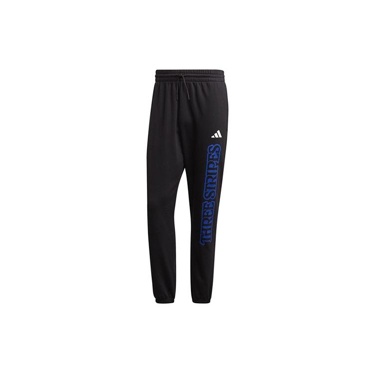 adidas 3-Stripes Graphic logo Printing Casual Bundle Feet Sports Pants Black Men s FR6603 M