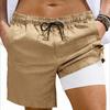 Gym Men's Summer Vacation Two Piece Double Layer Fitness Speed Drying Exercise Slow Running Function Casual Drawstring Shorts