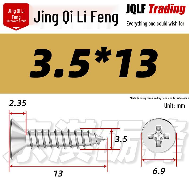 304 Stainless Steel Countersunk Self-Tapping Screw for Furniture & Outdoor Construction (GB/T 846)