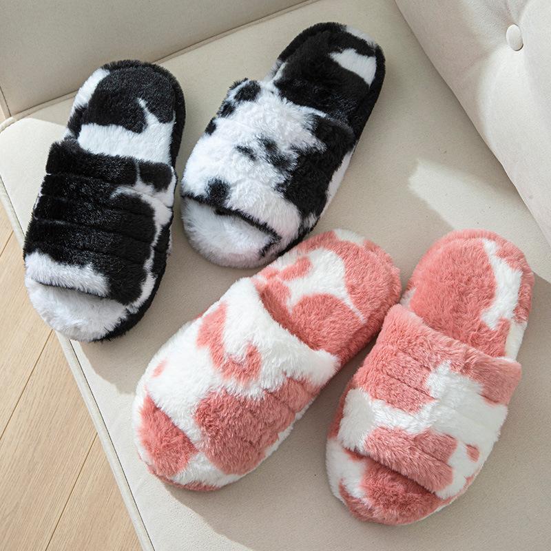 Mode Flauschiger Pelz Damen Hausschuhe Zuhause Luxus Designer Plüsch Herbst Winter Damen Schuhe Plateau Lässig Indoor Flauschige Pantoletten Elegant Neu