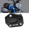 Pour Honda Dax ST125 2022 2023 DAX ST125 Moto CNC Béquille Latérale Support de Pied Extension de Béquille Plaque de Support Béquille Élargie (Noir)