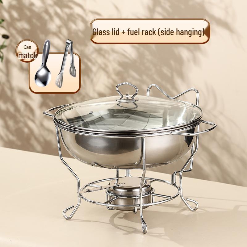 Stainless Steel Round Buffet Stove - Commercial Heated Food Warmer