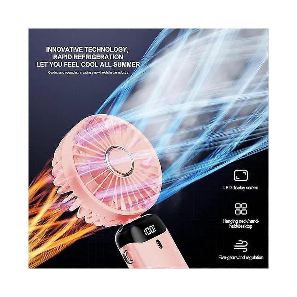 Ventilateur portable USB manuel 5000 mAh 5 vitesses Pliable Mini ventilateur de bureau