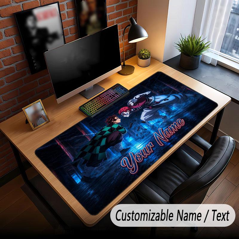 Custom Name Extended Mouse Pad,Demon Slayer Gaming Desk Mat For Home Office Desktop Decor