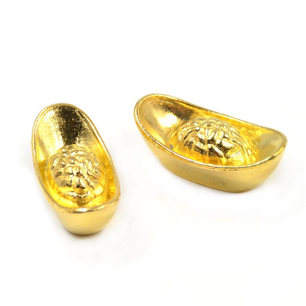 10pcs/set Office Home Decor Fengshui Decor Mascot Ingot Ornament Gold Ingot Yuanbao Lucky Money