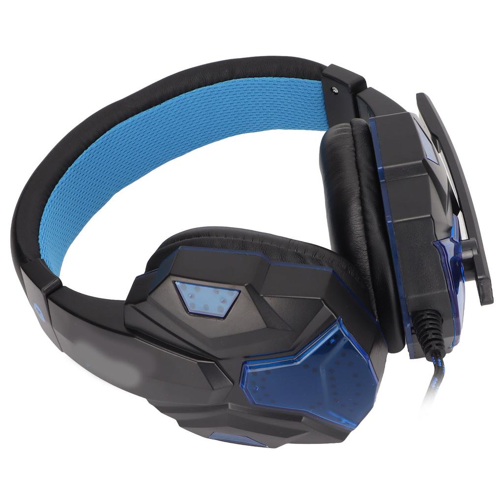   SY830MV Game Headsets   Volume Support Mic   USB Headsets with 3.5mm Microphone for   PC Laptop(Black Blue )
