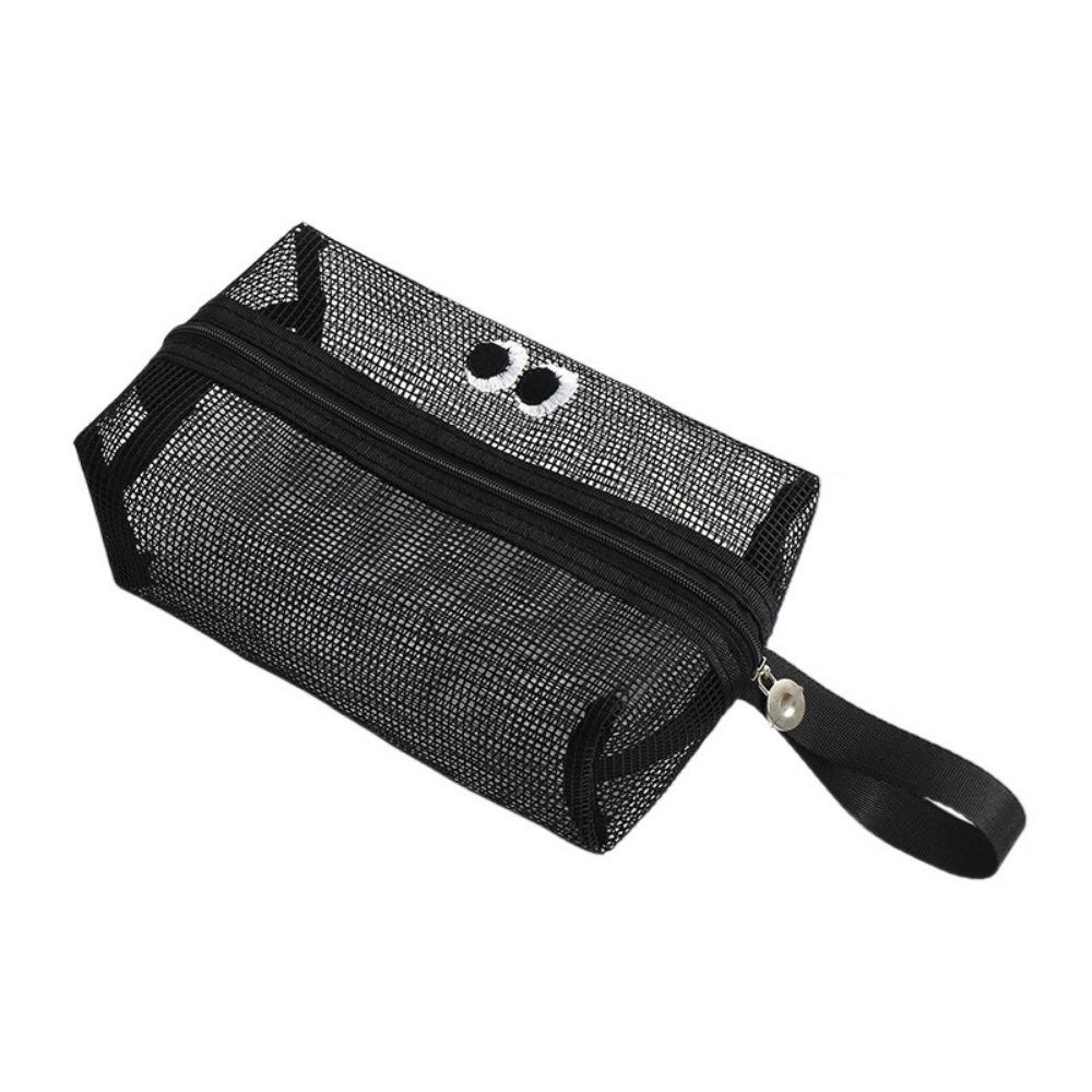 

Transparent Cute Zipper Pouch Large Capacity Cartoon Toiletries Organizer Bath чёрный