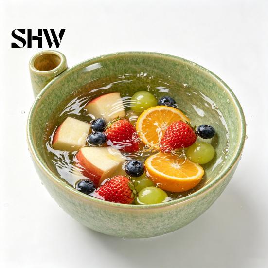 Stijlvolle Keukenblad Accessoires Berry Swirl Afgietkom met Siliconen Pad, Keramisch Retro Oven Handmatige Citroenpers Tool Gebakken Zeef,