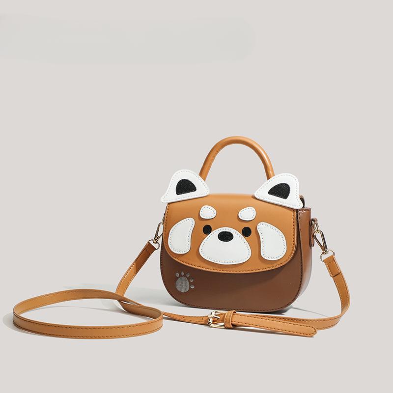 Niche Design Cute PU Cartoon Saddle Bag Female Bag Animal Crossbody Bag Shoulder Handbag Bag